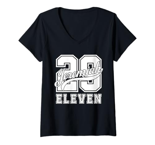 Damen Jeremia 29 11 Bibelvers Motivierender Christian T-Shirt mit V-Ausschnitt Damen Jeremia 29 11 Bibelvers Motivierender Christian T-Shirt mit V-Ausschnitt von Bible Verse 29:11 Christian Jersey Style Apparel