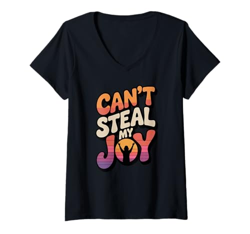 Damen Can't Steal My Joy/Lob T-Shirt mit V-Ausschnitt von Bible Verse Shirts