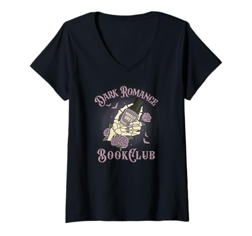 Damen Dark Romance T-Shirt für Buchliebhaber T-Shirt mit V-Ausschnitt Damen Dark Romance T-Shirt für Buchliebhaber T-Shirt mit V-Ausschnitt von Bibliophile Book Lovers Book Blogger Tees