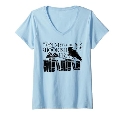 Damen In My Bookish Era Gothic Book Lover T-Shirt T-Shirt mit V-Ausschnitt Damen In My Bookish Era Gothic Book Lover T-Shirt T-Shirt mit V-Ausschnitt von Bibliophile Book Lovers Book Blogger Tees