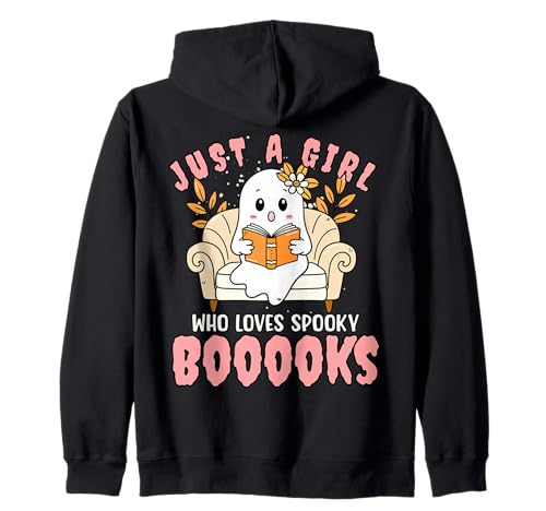 Just a Girl Who Loves Spooky Books Halloween-T-Shirt Kapuzenjacke Just a Girl Who Loves Spooky Books Halloween-T-Shirt Kapuzenjacke von Bibliophile Book Lovers Book Blogger Tees
