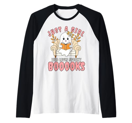 Just a Girl Who Loves Spooky Books Halloween-T-Shirt Raglan von Bibliophile Book Lovers Book Blogger Tees