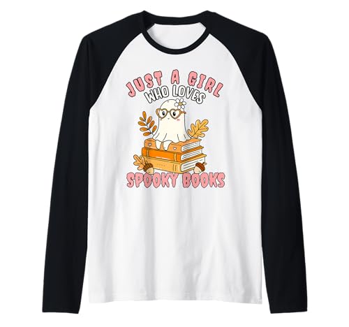 Just a Girl Who Loves Spooky Books Halloween-T-Shirt Raglan von Bibliophile Book Lovers Book Blogger Tees