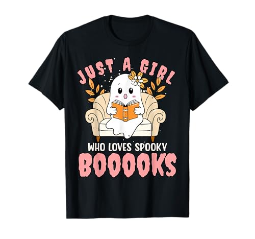 Just a Girl Who Loves Spooky Books Halloween-T-Shirt T-Shirt von Bibliophile Book Lovers Book Blogger Tees