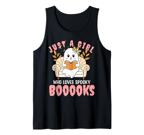 Just a Girl Who Loves Spooky Books Halloween-T-Shirt Tank Top von Bibliophile Book Lovers Book Blogger Tees