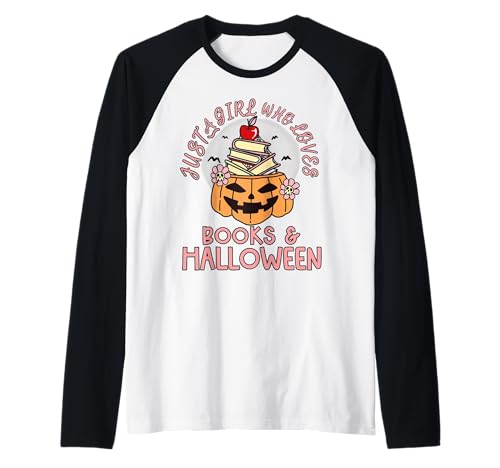 Nur EIN Mädchen, das Bücher und Halloween-T-Shirt liebt Raglan von Bibliophile Book Lovers Book Blogger Tees