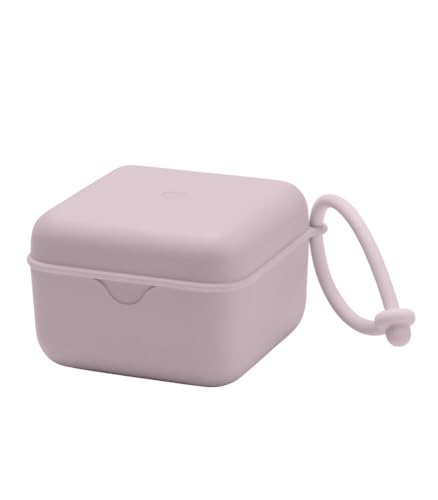 Bibs Schnuller Box mit Gummiband. Sterilisator Box für Schnuller. 100% BPA Freies Material. Dusky Lilac von Bibs