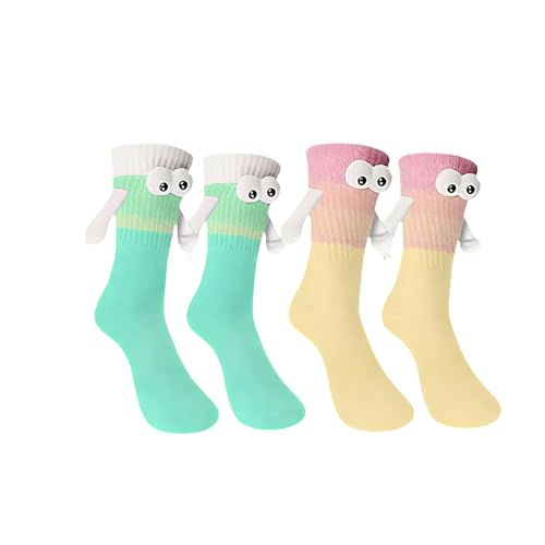 Bibykivn Magnetische Hand-in-Hand Socken Lustige Kuschelsocken mit Magnet für Mädchen, Kinder & Paare Originelles Geschenk (mehrfarbig4) von Bibykivn