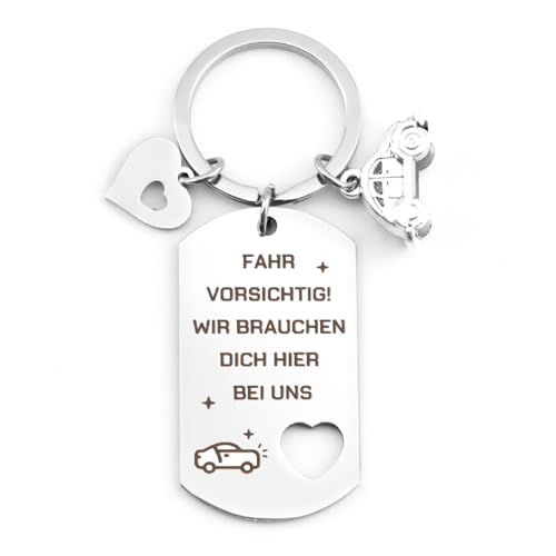 Bicfuiot Schlüsselanhänger Fahr Vorsichtig, Auto Schlüsselanhänger, Drive Safe Schlüsselanhänger Motorrad, Führerschein Bestanden Geschenk für Papa Geschenk für Männer Frauen Freundin Bruder Sohn Opa von Bicfuiot