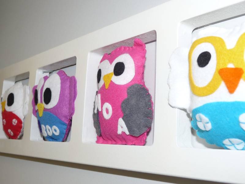 Wand-Haus Baby Eulen Eulen, Bunte Farben, Originelle Und Personalisierte Geschenk von BichatAndFriendsShop