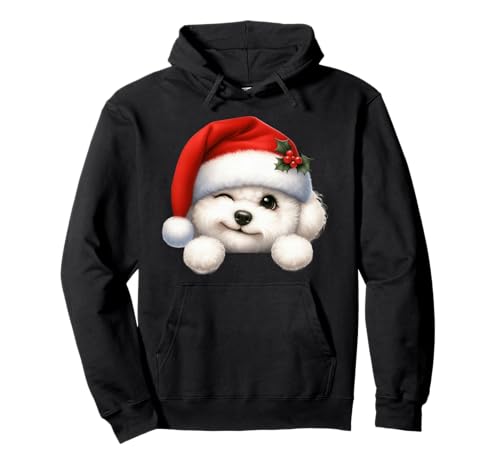 Bichon Frisé Hund Weihnachten Weihnachtsmannmütze Hund Mama Papa Pullover Hoodie von Bichon Frisé Dog Tees NYC