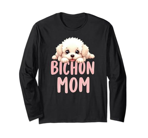 Bichon Mom Dog Bichon Frisé Mama süßer Welpe Langarmshirt Bichon Mom Dog Bichon Frisé Mama süßer Welpe Langarmshirt von Bichon Frise Fun Designs