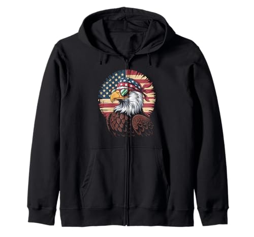 Weißkopfseeadler USA Bandana Mexikanische Flagge Brille Damen Herren Kapuzenjacke Weißkopfseeadler USA Bandana Mexikanische Flagge Brille Damen Herren Kapuzenjacke von Bicultural Freedom Patriot Latino Humor Bold Pride