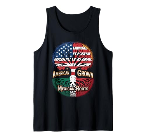 American Grown Mexican Roots Flag Tree Heritage Damen Herren Tank Top American Grown Mexican Roots Flag Tree Heritage Damen Herren Tank Top von Bicultural Latino Family Unity Culture USA