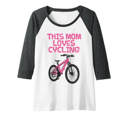 Damen Diese Mutter liebt Radfahren, Muttertagsfahrrad Raglan von Bicycle Cycling Enthusiast Mom By DoodleRob