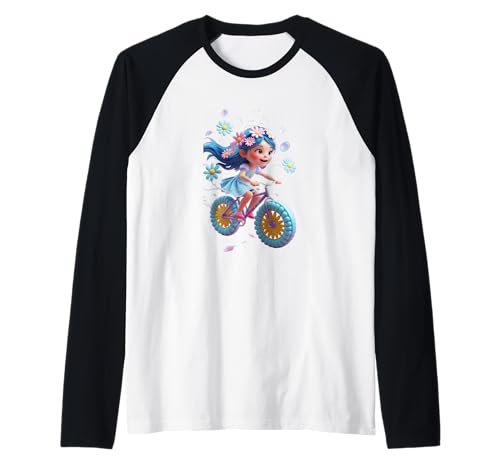 Fahrrad-Mädchen, lustiges Unisex-Design für Männer und Frauen Raglan von Bicycle Girl Funny Unisex Design For Men Women Tee