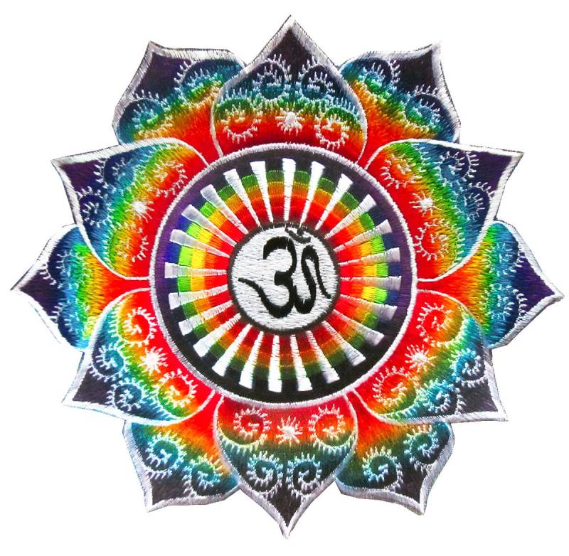 Aum Regenbogen Fraktal Aufnäher Kaleidoskop Mandala von BicycleDayShop