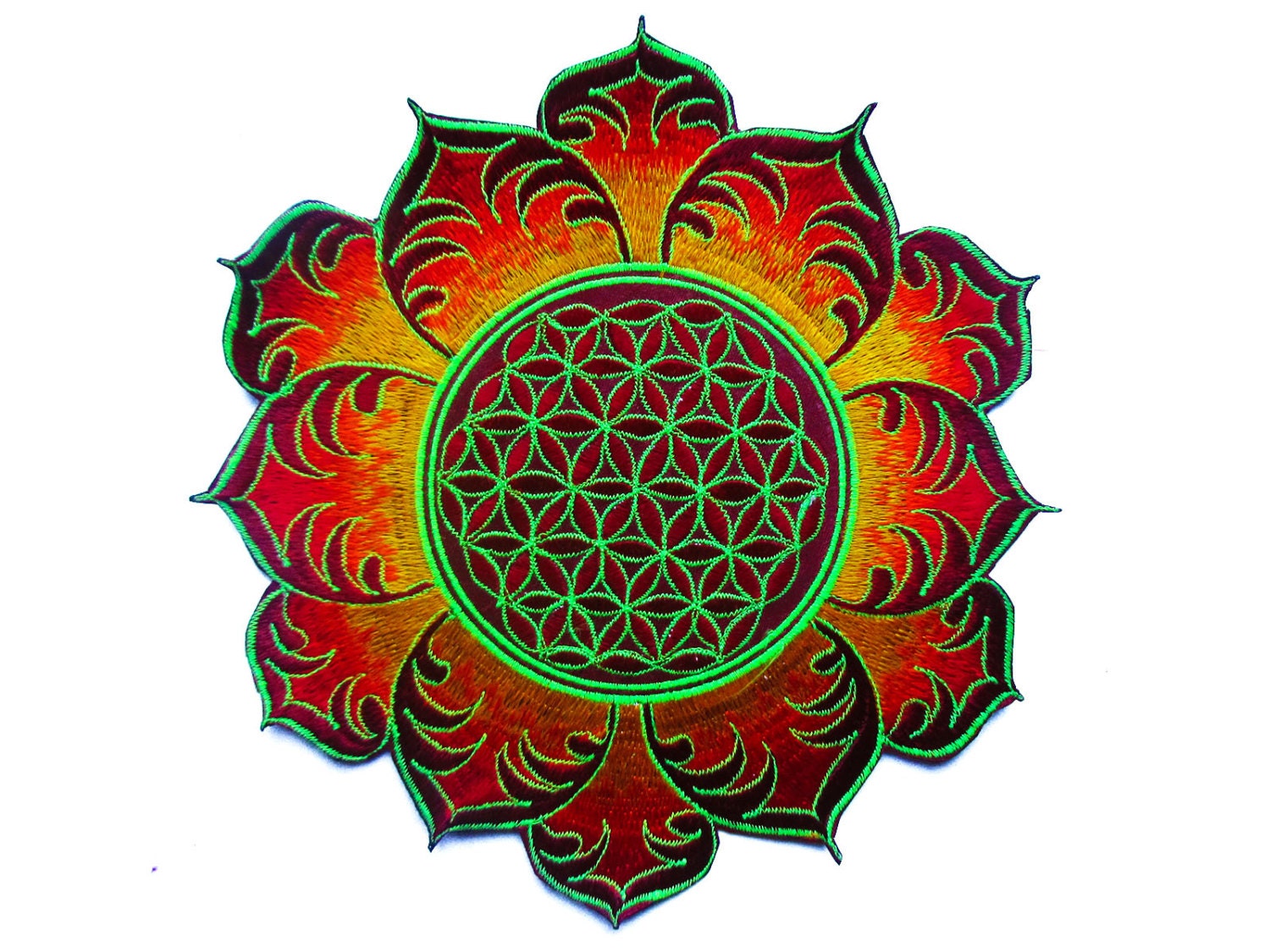 Blume Des Lebens Rote Mandala Heilige Geometrie Patch Kunst von BicycleDayShop