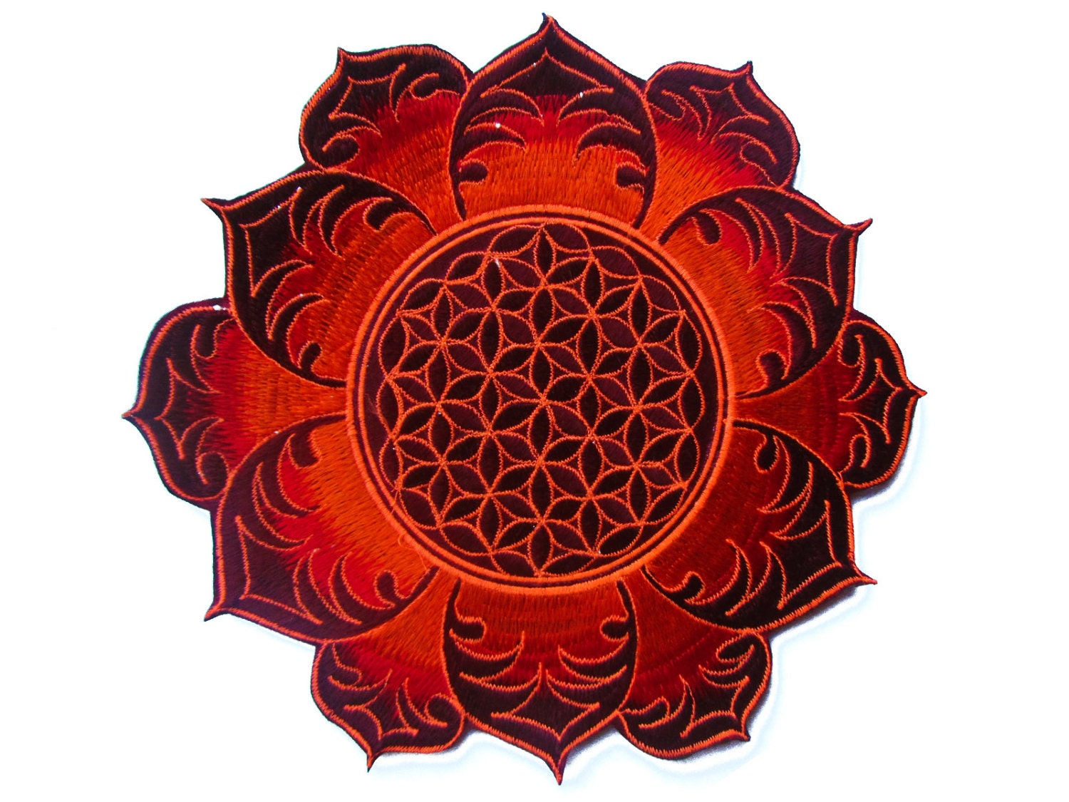 Blume Des Lebens Tiefrot Mandala Patch Heilige Geometrie Esoterik Yantra von BicycleDayShop