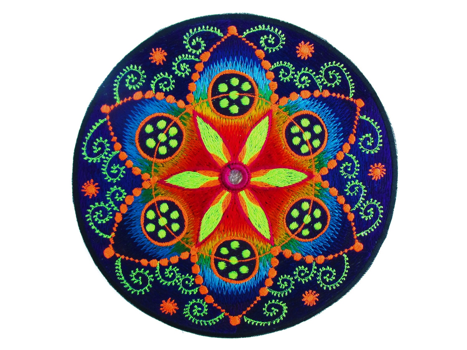 Fraktal Blume Des Lebens Kornkreis Torino Heilige Geometrie Kaleidoskop Spiegel Goa Uv Schwarzlicht Patch von BicycleDayShop