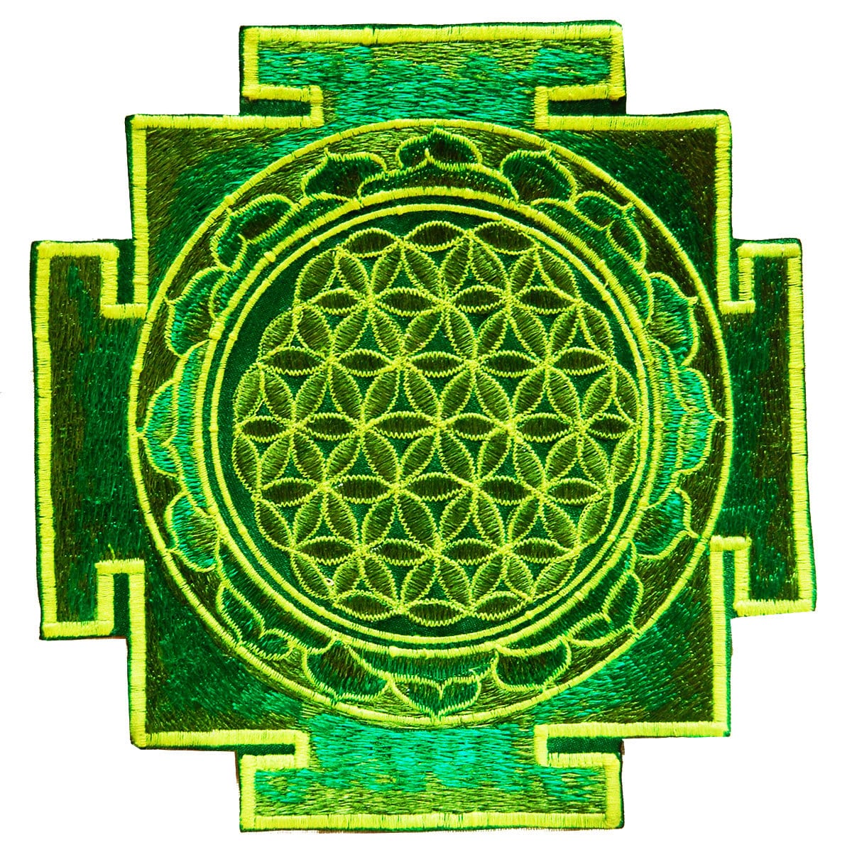 Grüne Blume Des Lebens Yantra Heilige Geometrie Patch Heilung Informationskunst von BicycleDayShop