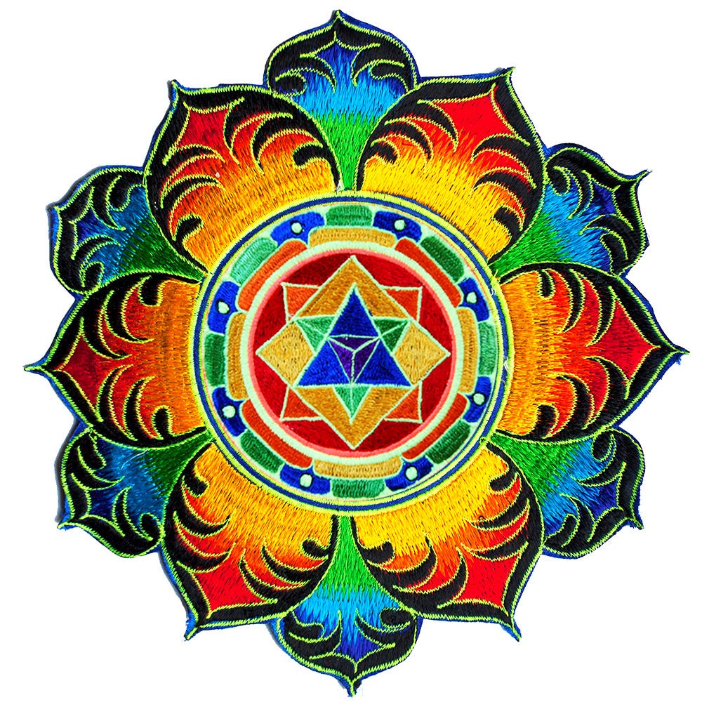 Mandala Aufnäher Merkaba Patch Drunvalo Melchizedek Blume Des Lebens Mer-Ka-Ba Heilige Heilung Yantra Geometrie von BicycleDayShop