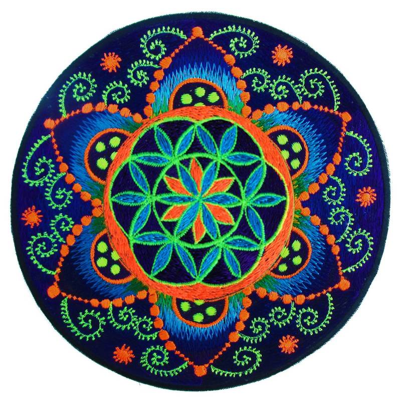 Saat Des Lebens Kaleidoskop Doppelkornkreis Mandala Heilige Geometrie Patch Kunst Göttliche Heilung Fraktal Blume von BicycleDayShop