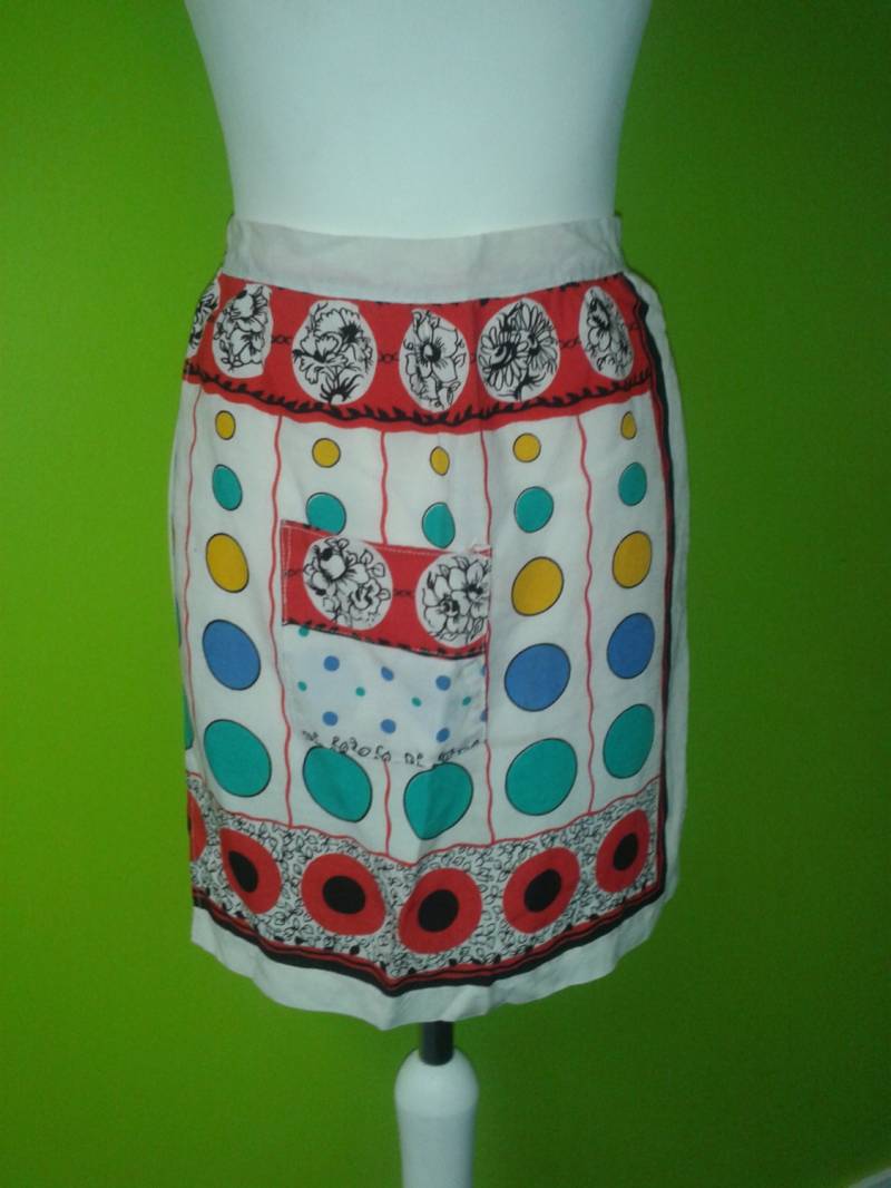 Vintage Schürze 50Er Jahre Hausfrau Halbschürze Mit Tasche von BidandBertVintage
