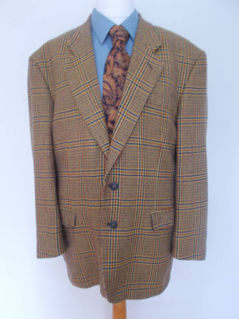 Vintage Herren Alain Rivere Wolle Blazer Jacke Sportjacke Überprüft 40" Brust Medium Vintage Herren Alain Rivere Wolle Blazer Jacke Sportjacke Überprüft 40" Brust Medium von BidandBertVintageMen