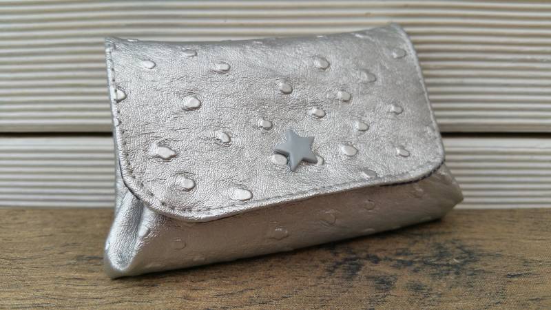 Damen Geldbörse, Bestickte Personalisierte Ledergeldbörse von Bidiartiste