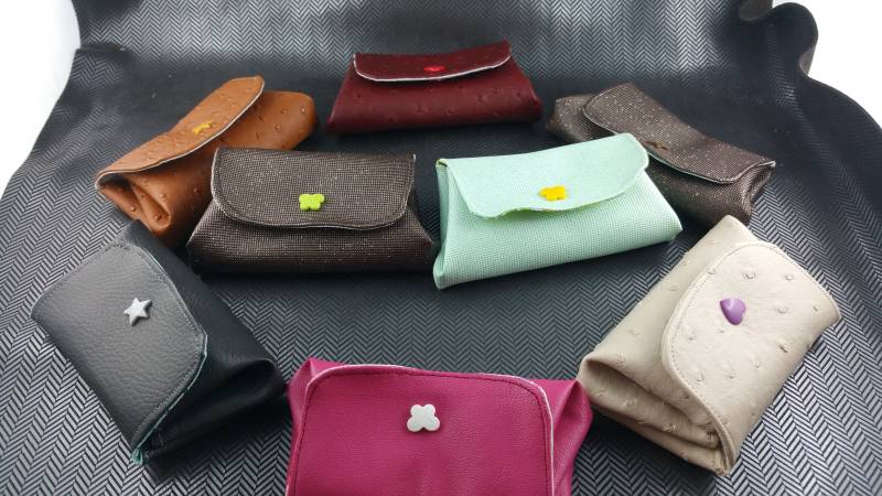 Damen Geldbörse, Bestickte Personalisierte Ledergeldbörse von Bidiartiste