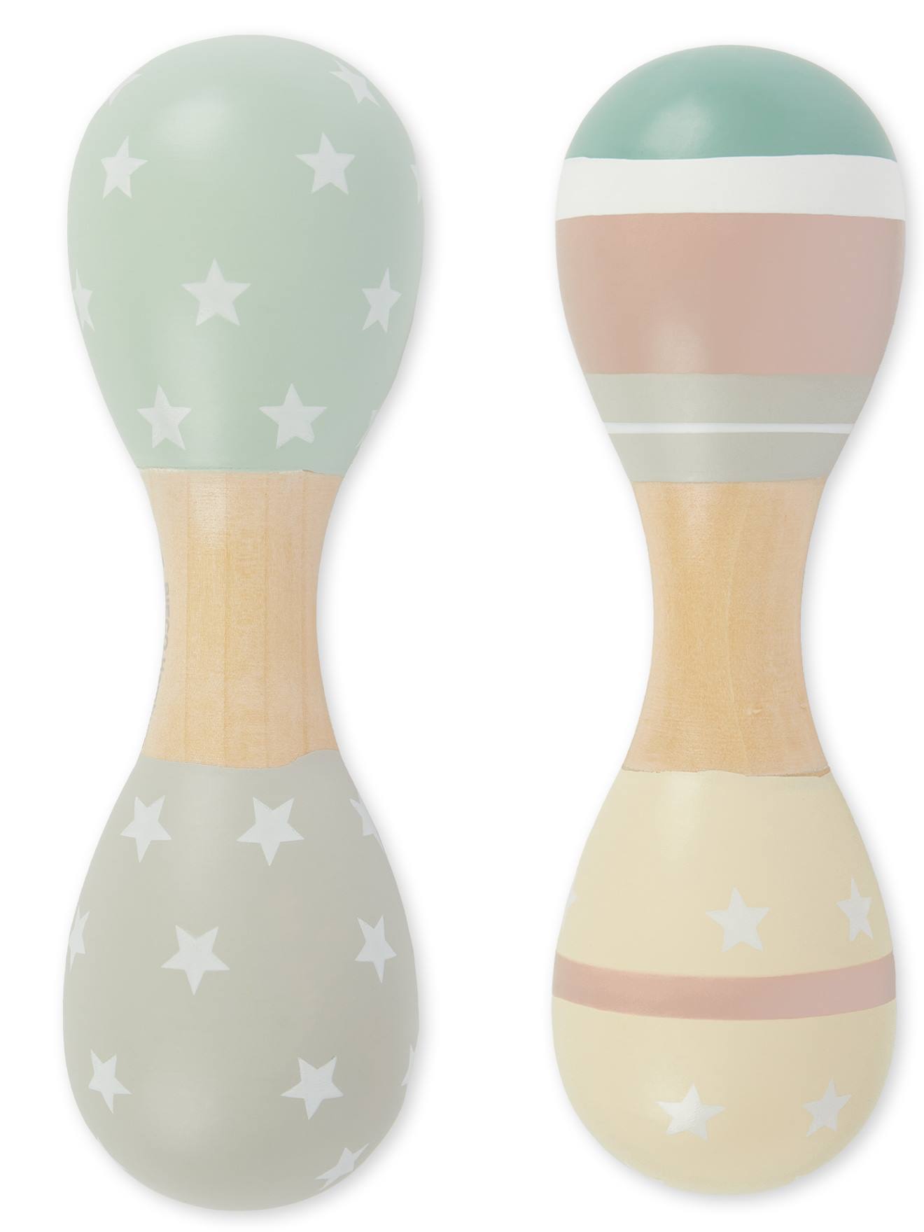 Hantelrasseln Holz 2er Set - Motiv Reh star dust von Bieco