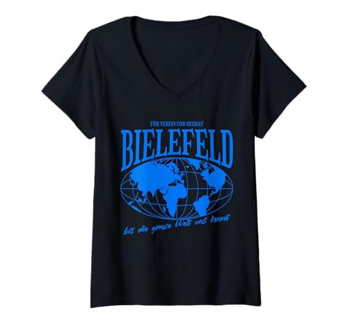 Damen Bielefeld Heimat Fußball Stolz T-Shirt mit V-Ausschnitt von Bielefelder Fan Tradition Fans Geschenkidee