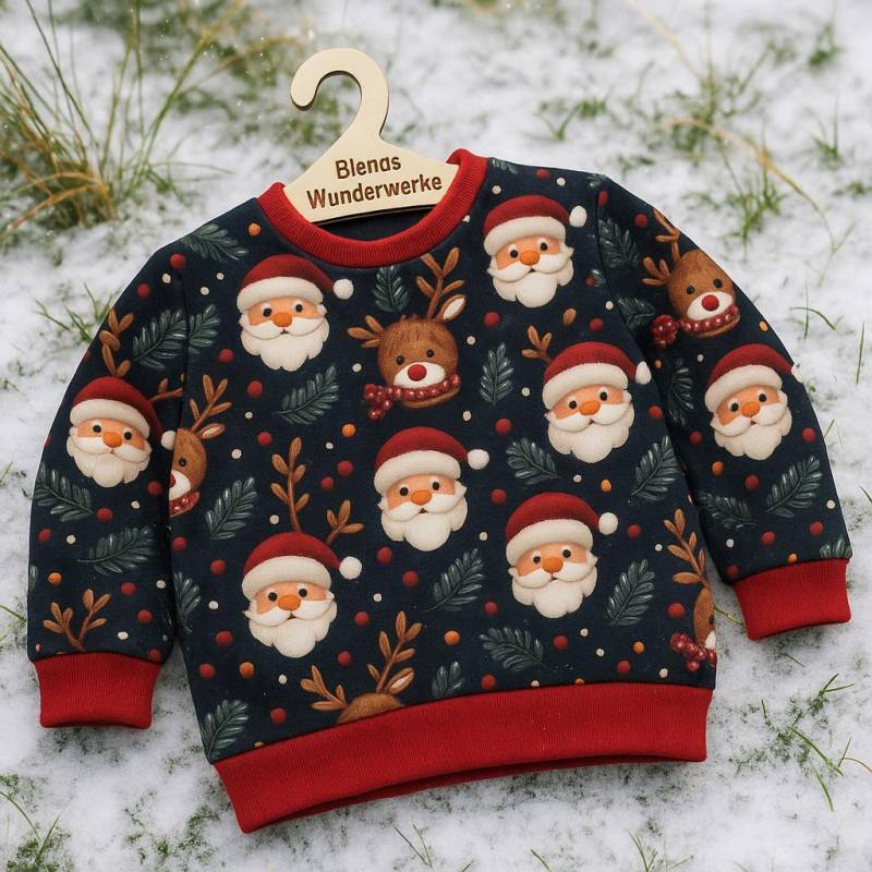 Oversize Sweater Kinder, Weihnachtspullover French Terry, Handgefertigter Pullover Jungen & Mädchen, Weihnachtsoutfit Kinder von BienasWunderwerke