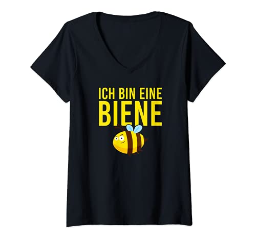 Damen Hornisse Bienenzüchter Bee Frauen Männer Ich bin eine Biene T-Shirt mit V-Ausschnitt von Bienen Imker Honig Imkerei Bienenflüsterer Umwelt