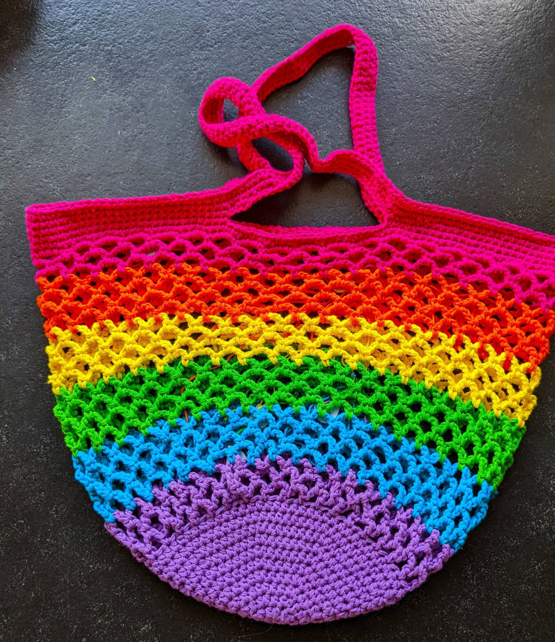 strandtasche Einkaufstasche Regenbogentasche von Bienenhexe