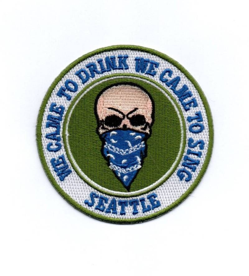 Seattle - Iron On Patch Embroidered Badge Applique Motif "We Came To Drink We Sing" von Bienpatch