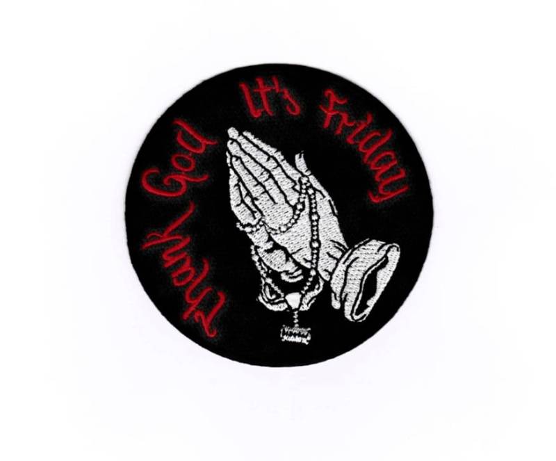 Weekend Prayer Aufnäher, Beten Patch, Hände Abzeichen, Bügelbild, Church Iron On Sew "Thank God It's Friday" von Bienpatch