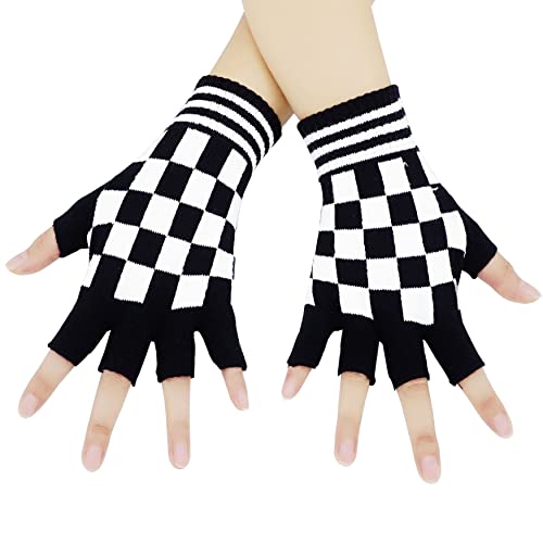 Bienvenu Damen Unisex Stretchy Fingerhandw rmer Skeleton Handschuhe Einheitsgr e Schwarz-Weiss von Bienvenu