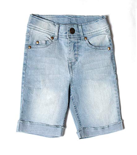 BIENZOE Mädchen Baumwolle Dehnbar Jeans-Shorts Rein Blau 9 von BIENZOE