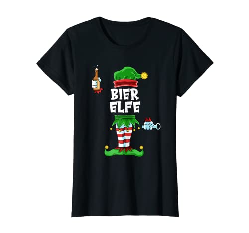 Damen Bier Elfe Partnerlook Bier Saufen Weihnachten Familien T-Shirt von Bier Elfen Partnerlook Weihnachten Familien Outfit