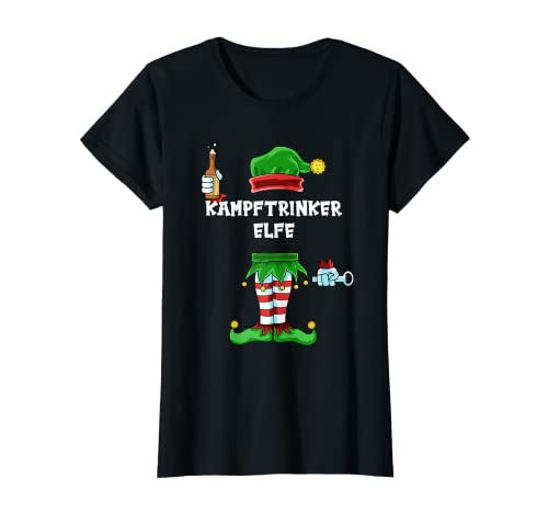 Damen Kampftrinker Elfe Partnerlook Bier Saufen Weihnachten T-Shirt Damen Kampftrinker Elfe Partnerlook Bier Saufen Weihnachten T-Shirt von Bier Elfen Partnerlook Weihnachten Familien Outfit