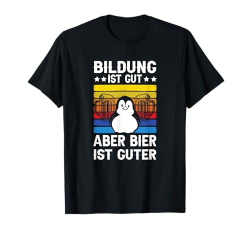 Bildung Ist Gut Aber Bier Ist Guter Sauf Trink Spruch Herren T-Shirt von BK Bier T-Shirts Alkohol Sauf Biertrinker Geschenk