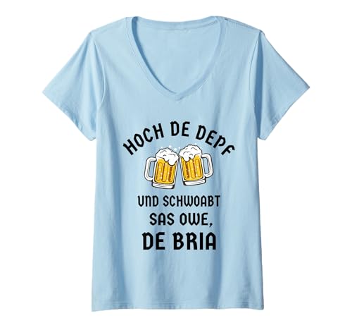 Damen Oktober Volksfest Bayern Bier Bierzelt bayrisches Fest Sauf T-Shirt mit V-Ausschnitt von Bier trinken bayerisch bayrisch lustige Sprüche 11