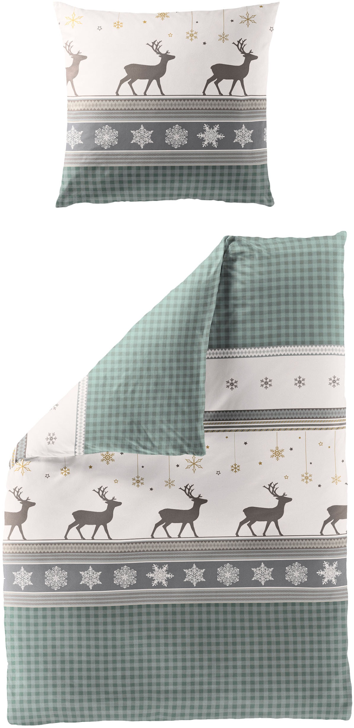 BIERBAUM Bettwäsche "4036" 2 Stk. tlg. Biber, 100 % Baumwolle, pflegeleicht, kuschelig weich von Bierbaum