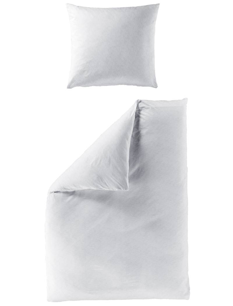 BIERBAUM Bettwäsche "Senci in 135x200 oder 155x220 cm" 2 Stk. tlg. Uni Optik mit feinem Fischgrätmuster, pflegeleicht, 100% Baumwolle von Bierbaum