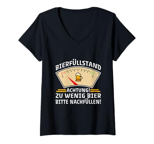 Damen Bierfüllstand T-Shirt mit V-Ausschnitt Damen Bierfüllstand T-Shirt mit V-Ausschnitt von Bierfüllstand