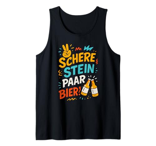 Herren Schere Stein Paar Bier - Lustiges Biertrinker Humor Tank Top Herren Schere Stein Paar Bier - Lustiges Biertrinker Humor Tank Top von Biertrinker Sprüche & Geschenke