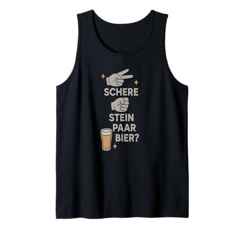 Herren Schere Stein Paar Bier - Lustiges Biertrinker Humor Tank Top von Biertrinker Sprüche & Geschenke