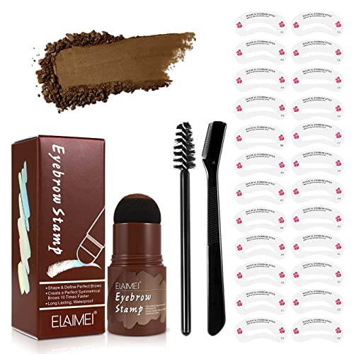 24 wiederverwendbare Augenbrauenstempel-Schablonen-Set, langlebiges Augenbrauenstift-Schablonen-Set, einfaches Färben und Formen Ihrer Augenbrauen, wasserfestes Augenbrauenpuder und von Bieyoc